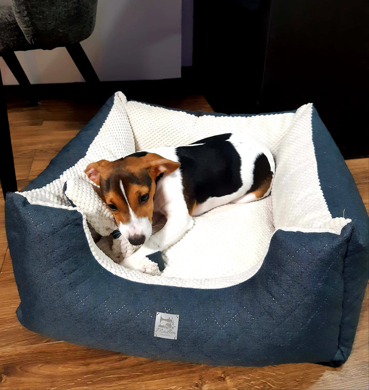 Das Pfotenparadies - Luxus Hundebett | Strapazierfähiger Velours mit Glanz
