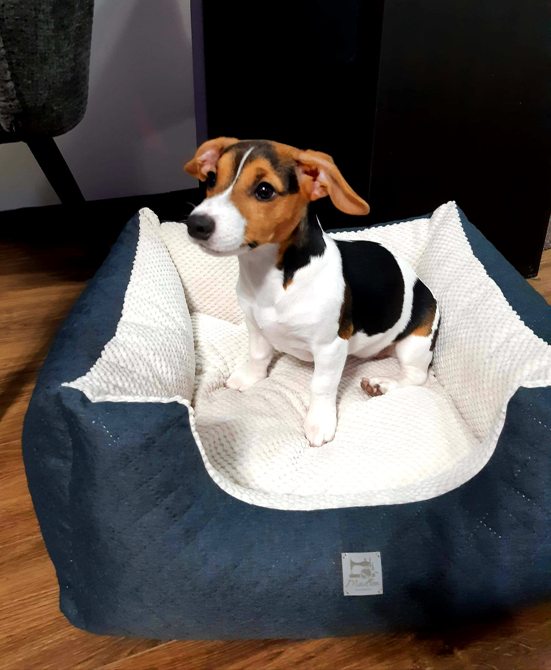 Das Pfotenparadies - Luxus Hundebett | Strapazierfähiger Velours mit Glanz